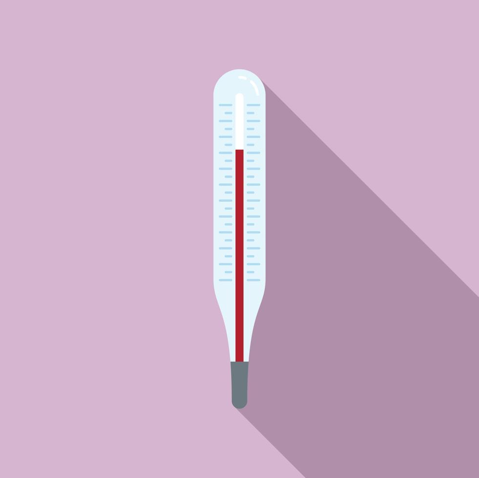 Home medical thermometer icon, flat style vector