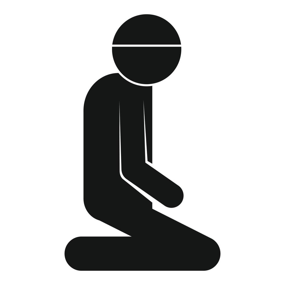 icono de hombre namaz, estilo simple vector