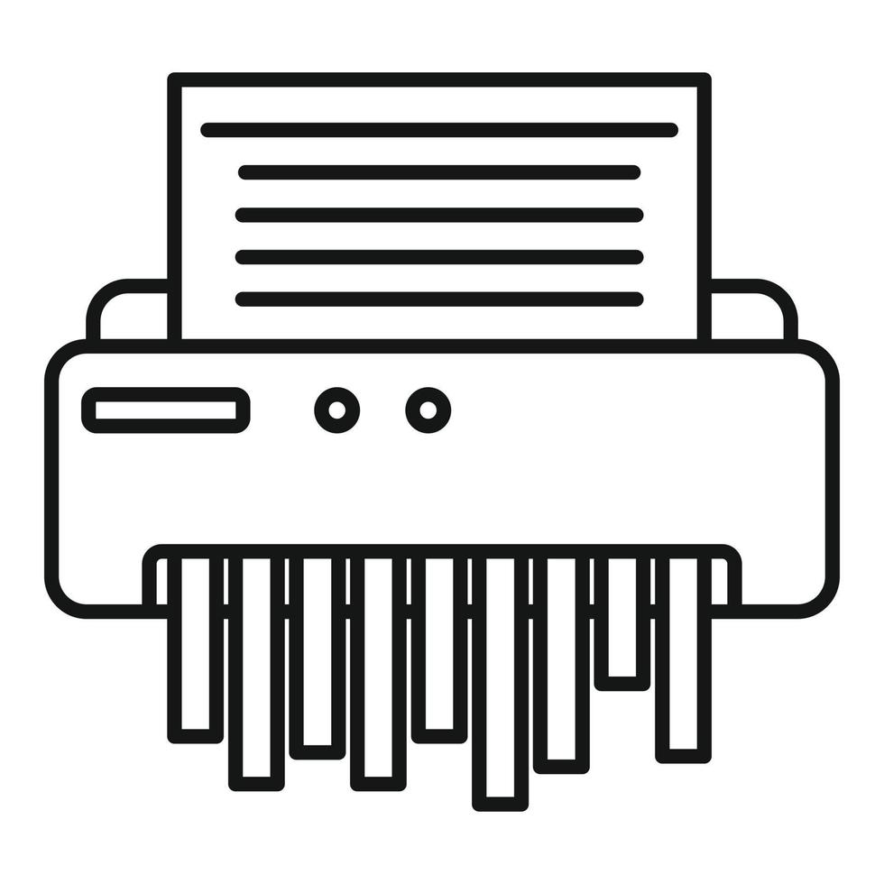 Paper shredder icon, outline style vector