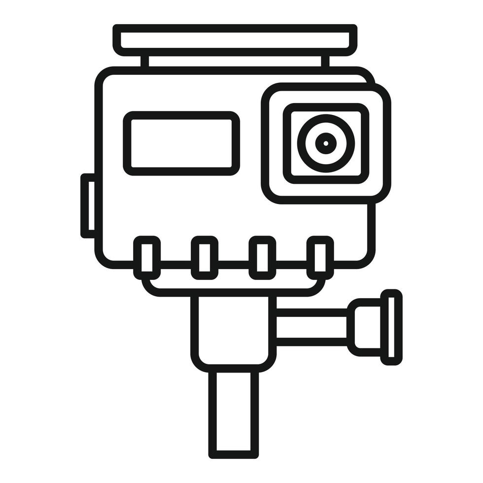 Hd action camera icon, outline style vector