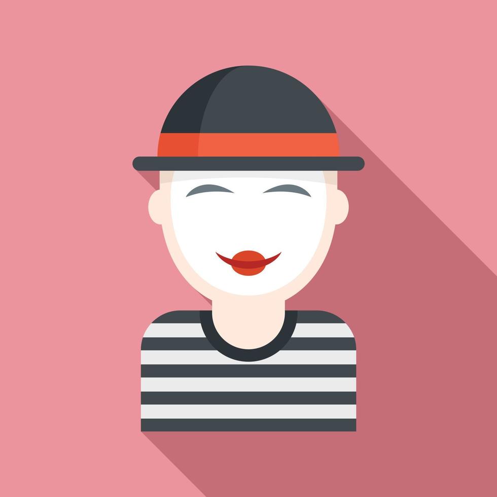 Pantomime man icon, flat style vector