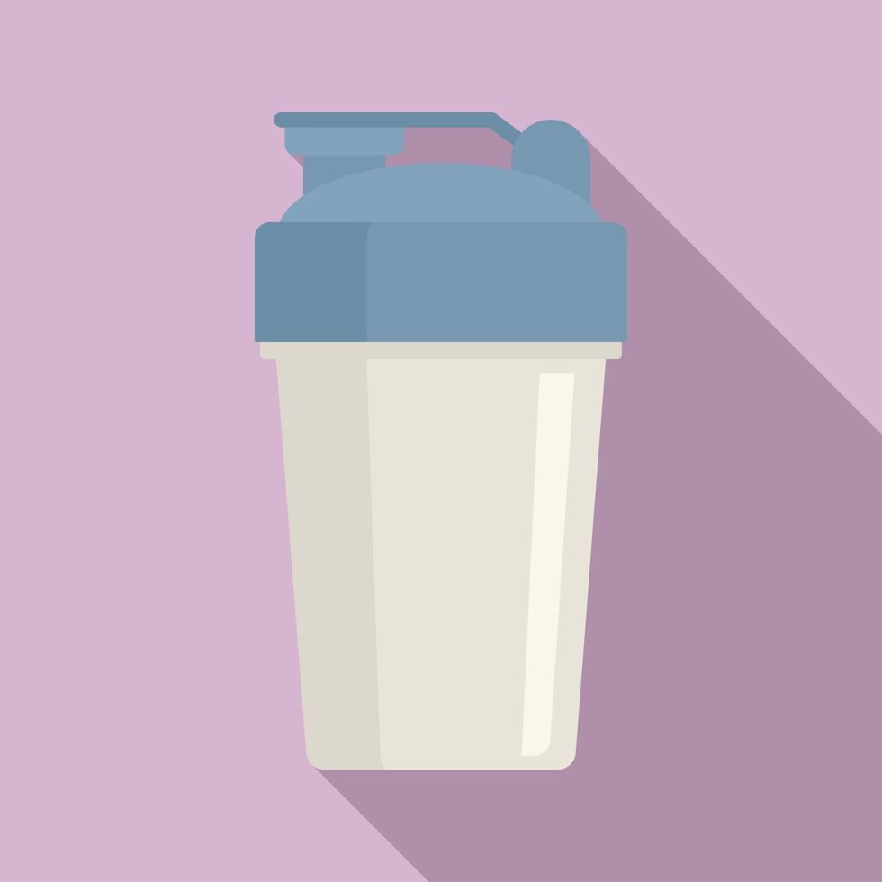 Protein shaker icon, flat style vector