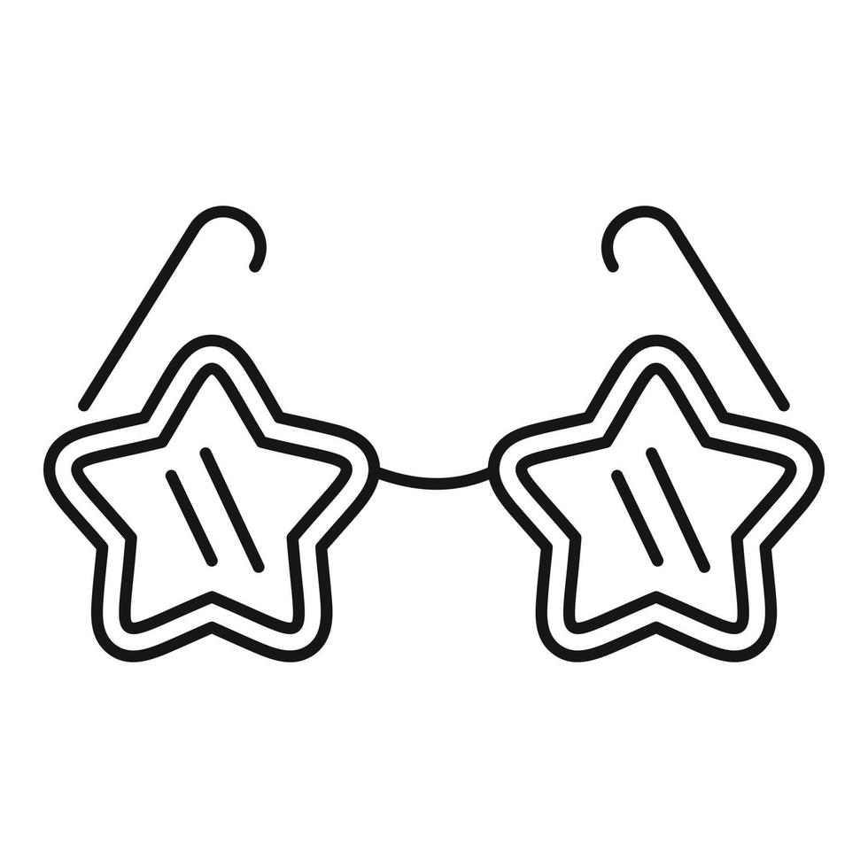 Star singer glasses icon, outline style vector