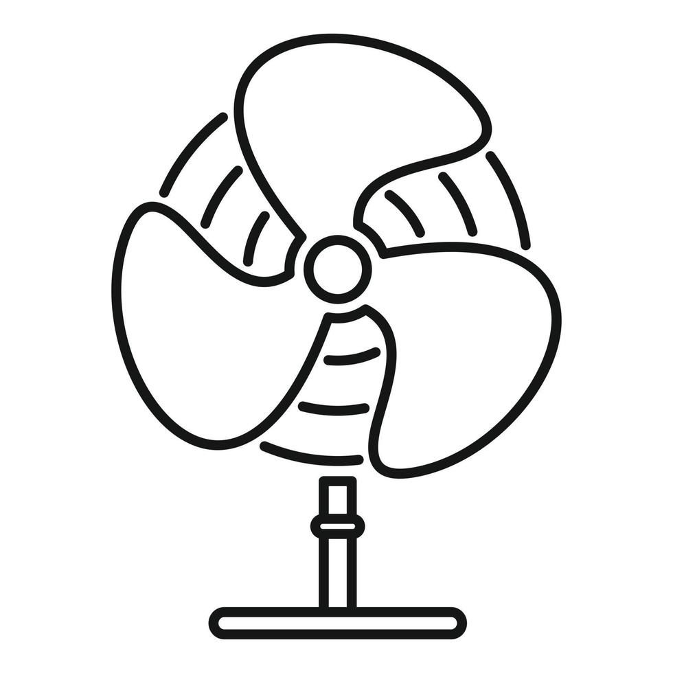 Old room fan icon, outline style vector