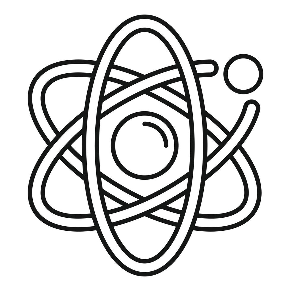 Atom icon, outline style vector