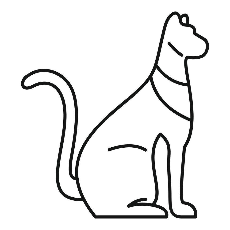 icono de gato de Egipto, estilo de esquema vector