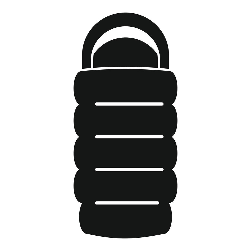 Adventure sleeping bag icon, simple style vector