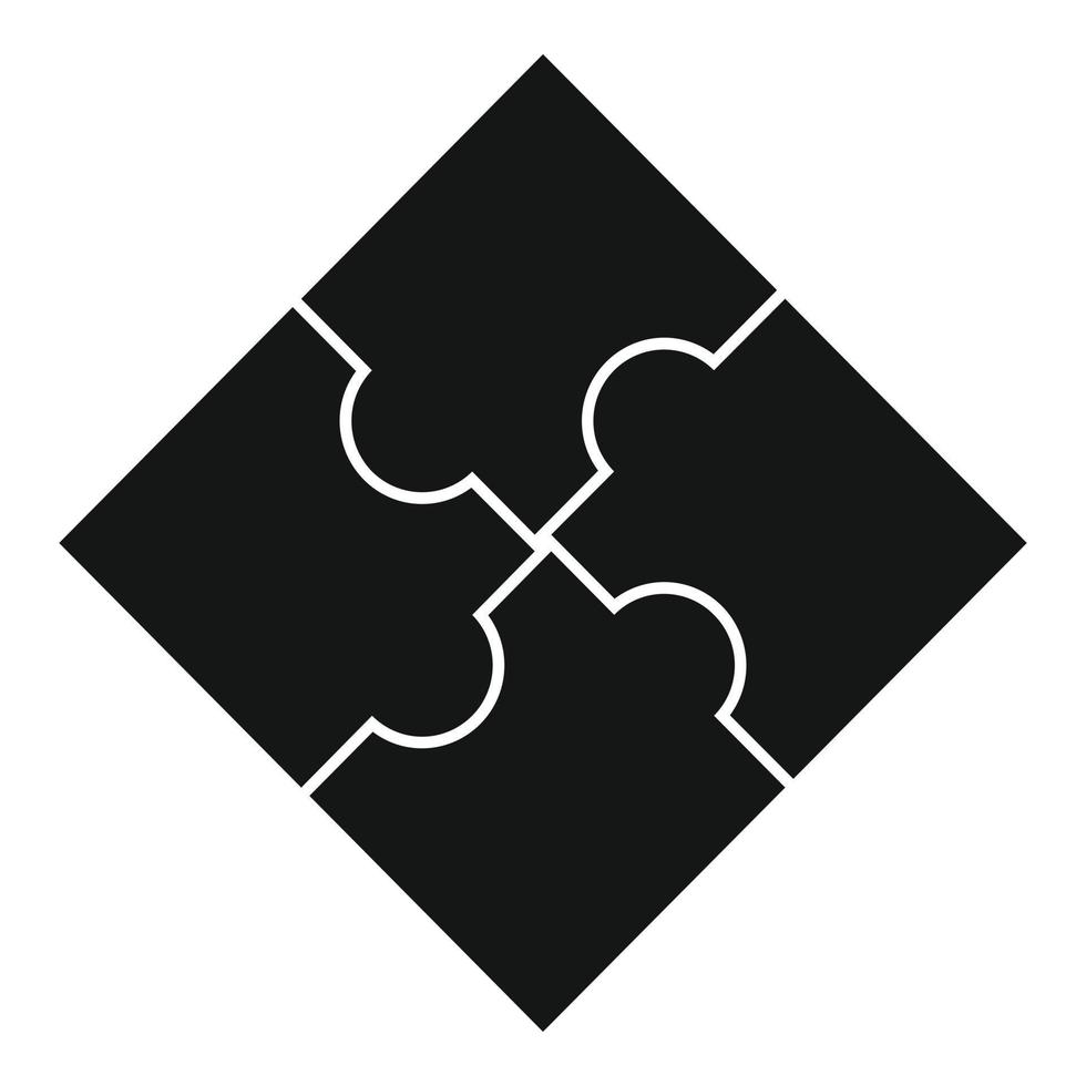 Sequence puzzle icon, simple style vector