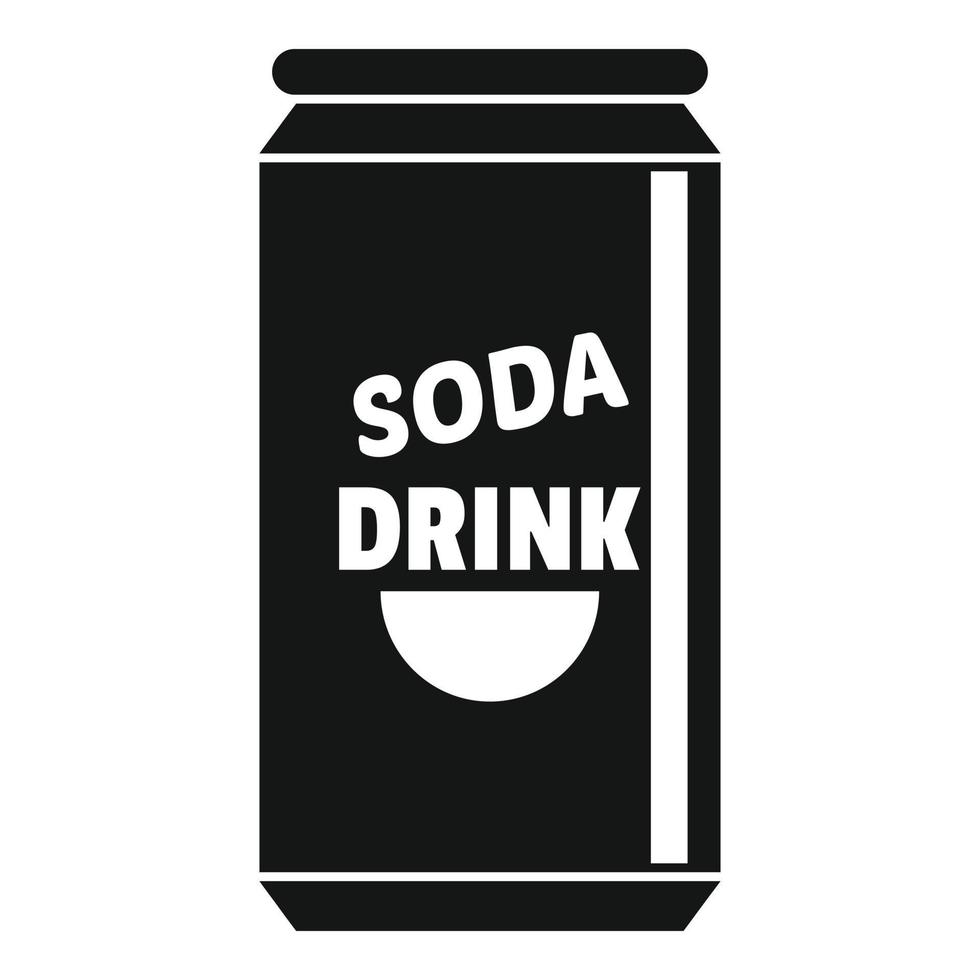 Soda tin can calories icon, simple style vector
