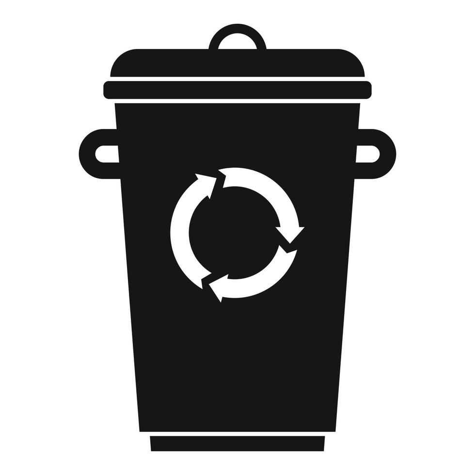 icono de basura de papelera de reciclaje, estilo simple vector