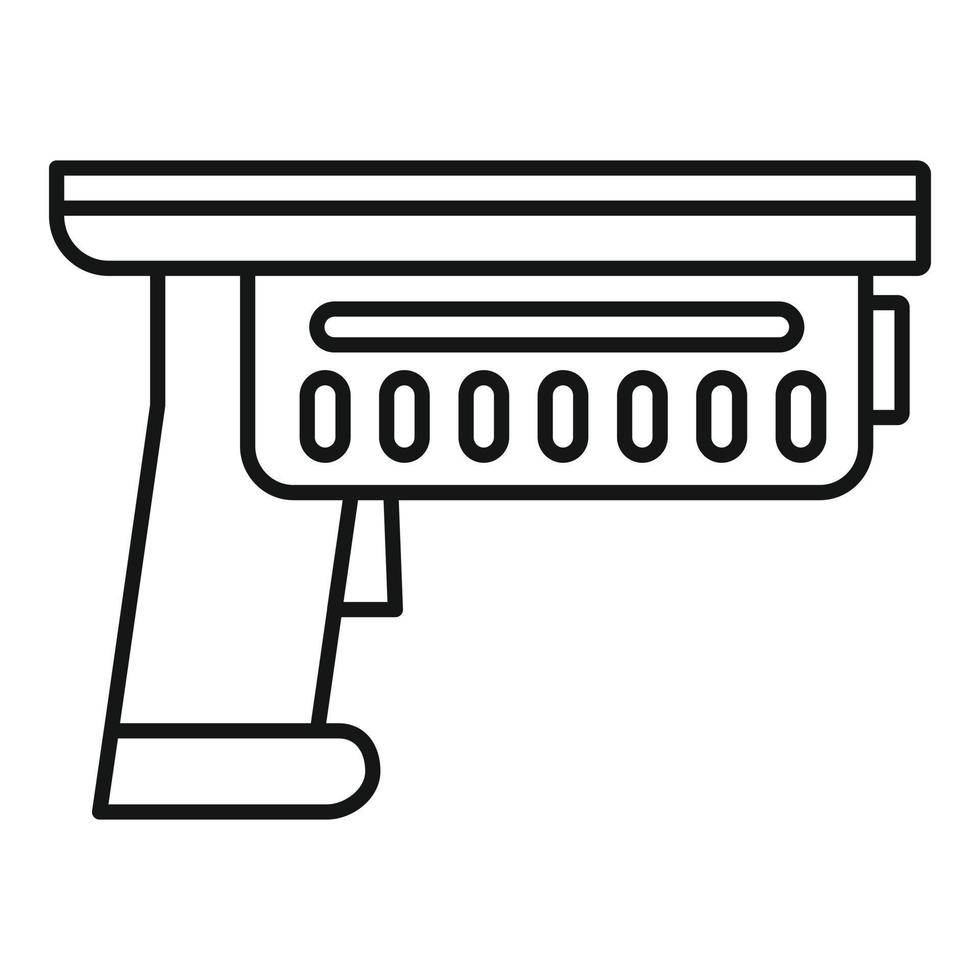 Alien blaster icon, outline style vector
