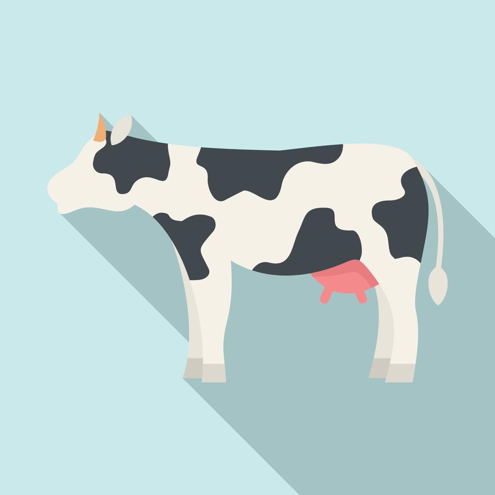 Diary cow icon, flat style vector