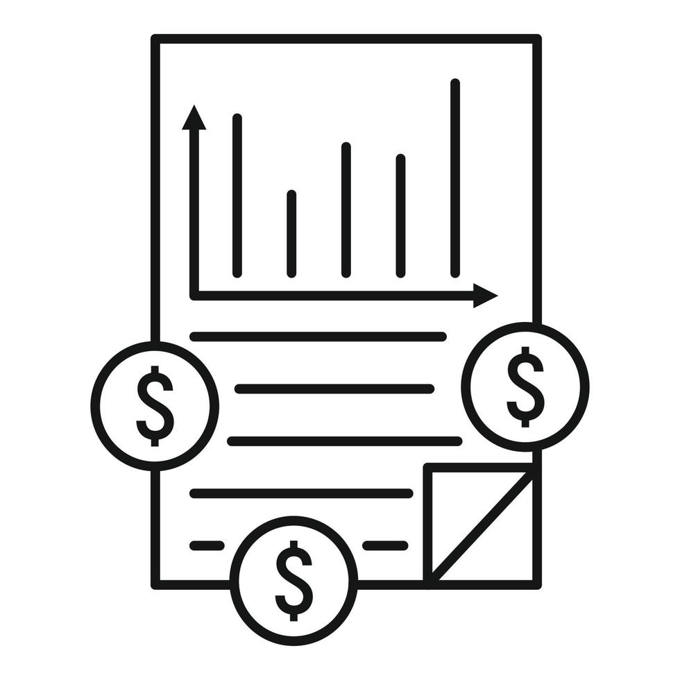 Finance graph icon, outline style vector