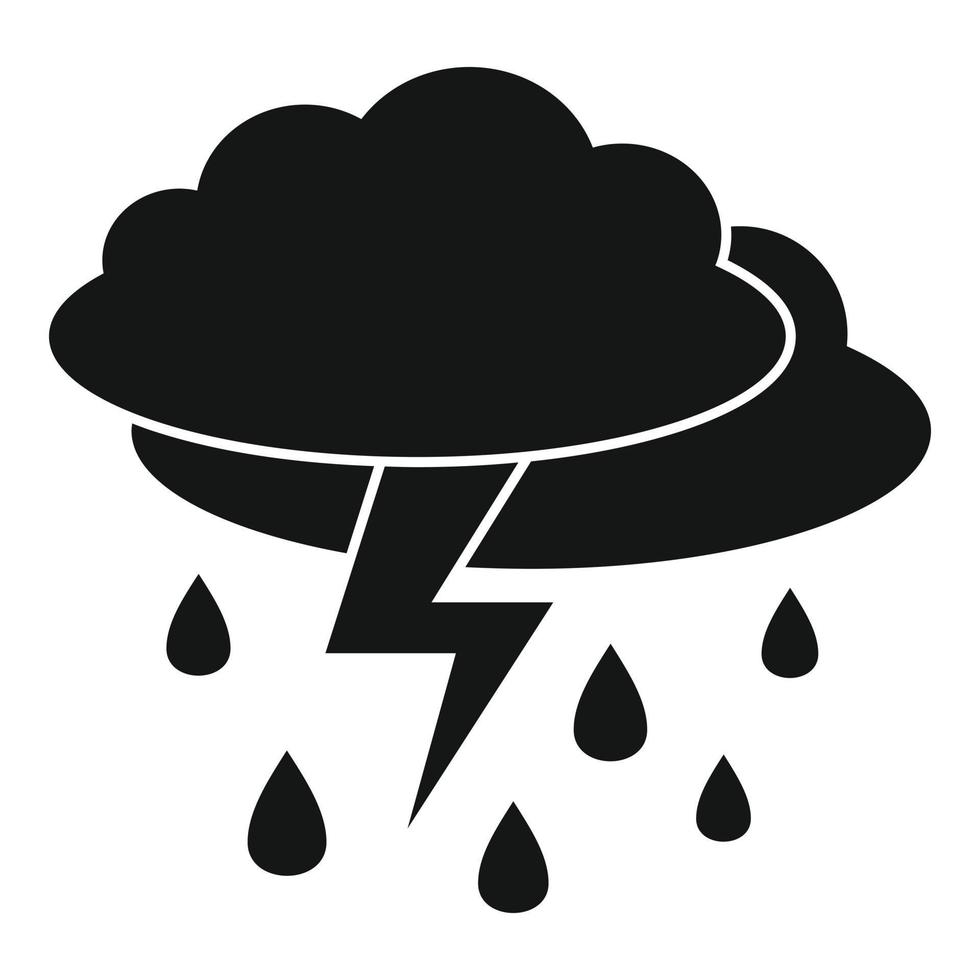 Weather thunderstorm icon, simple style vector