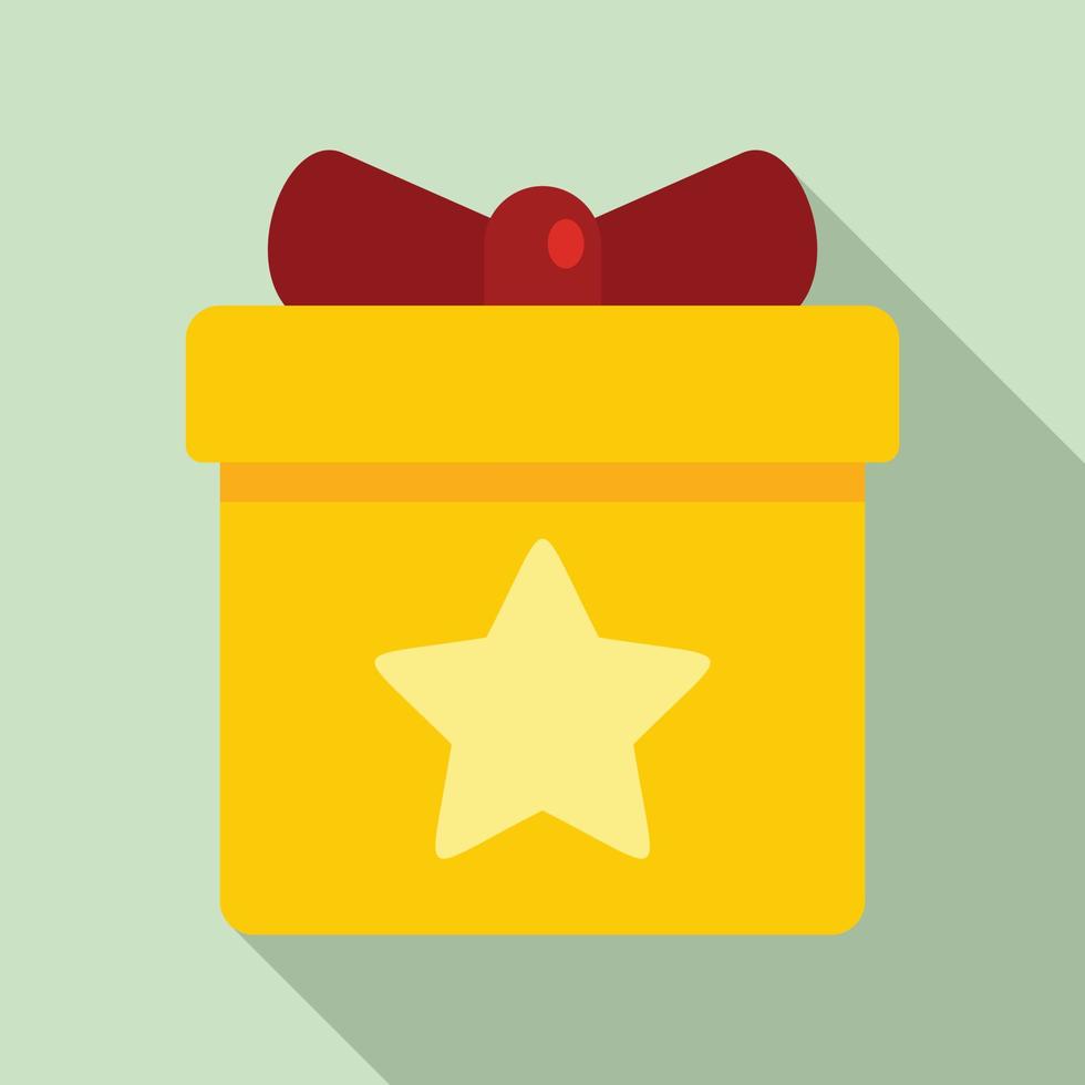 Loyalty gift box icon, flat style vector