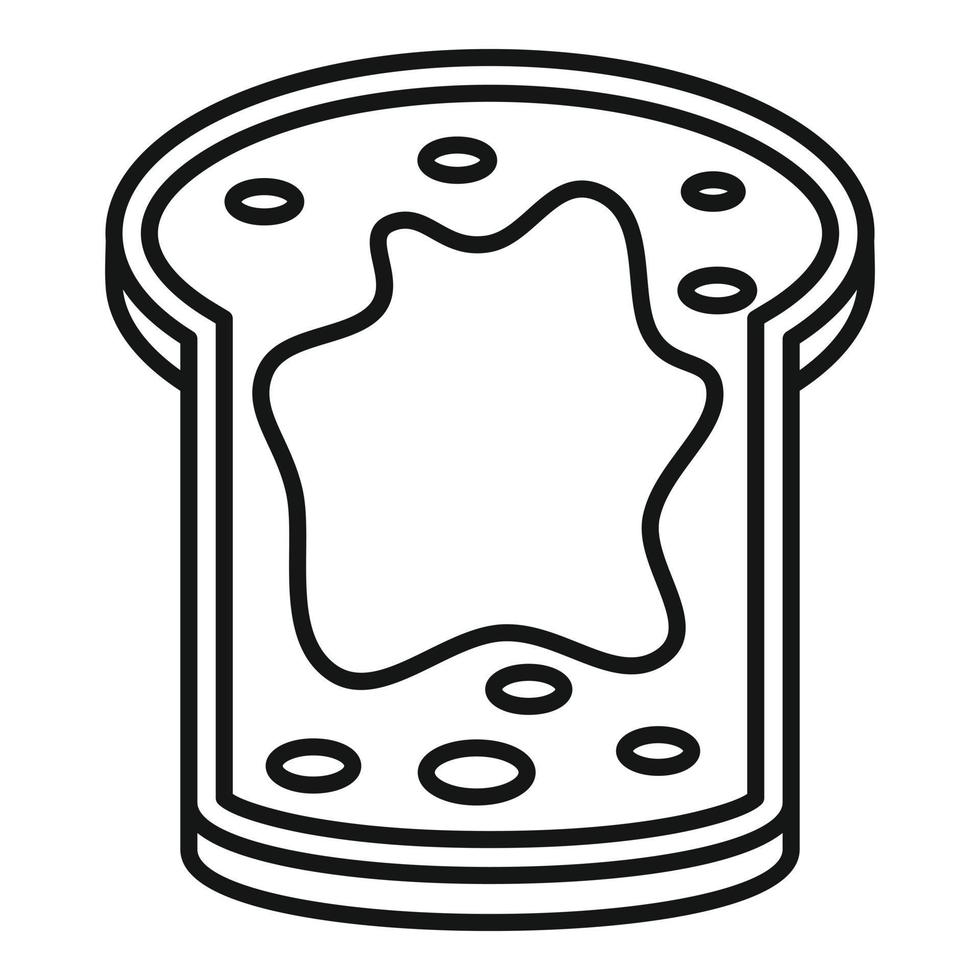 Jam toast icon, outline style vector