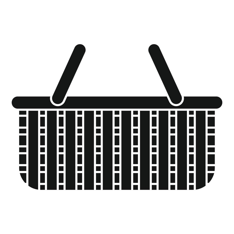 Wooden wicker icon, simple style vector