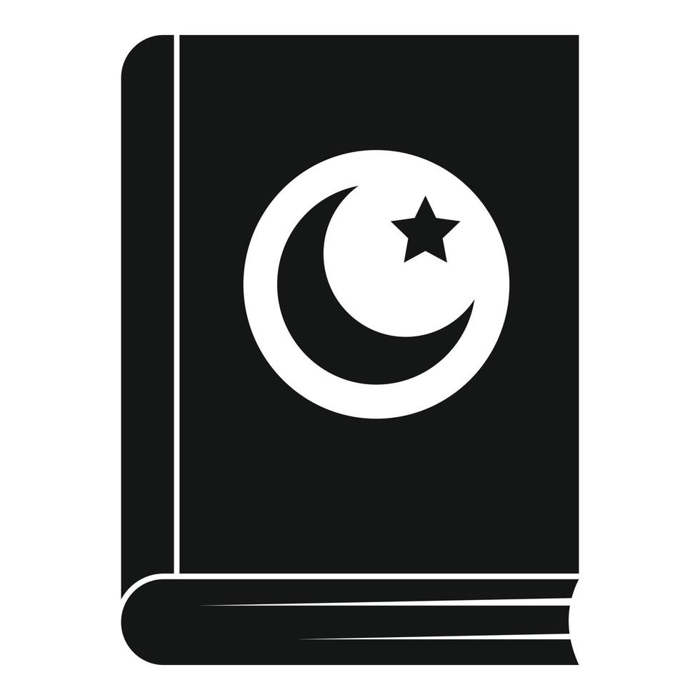 icono de libro del Corán, estilo simple vector