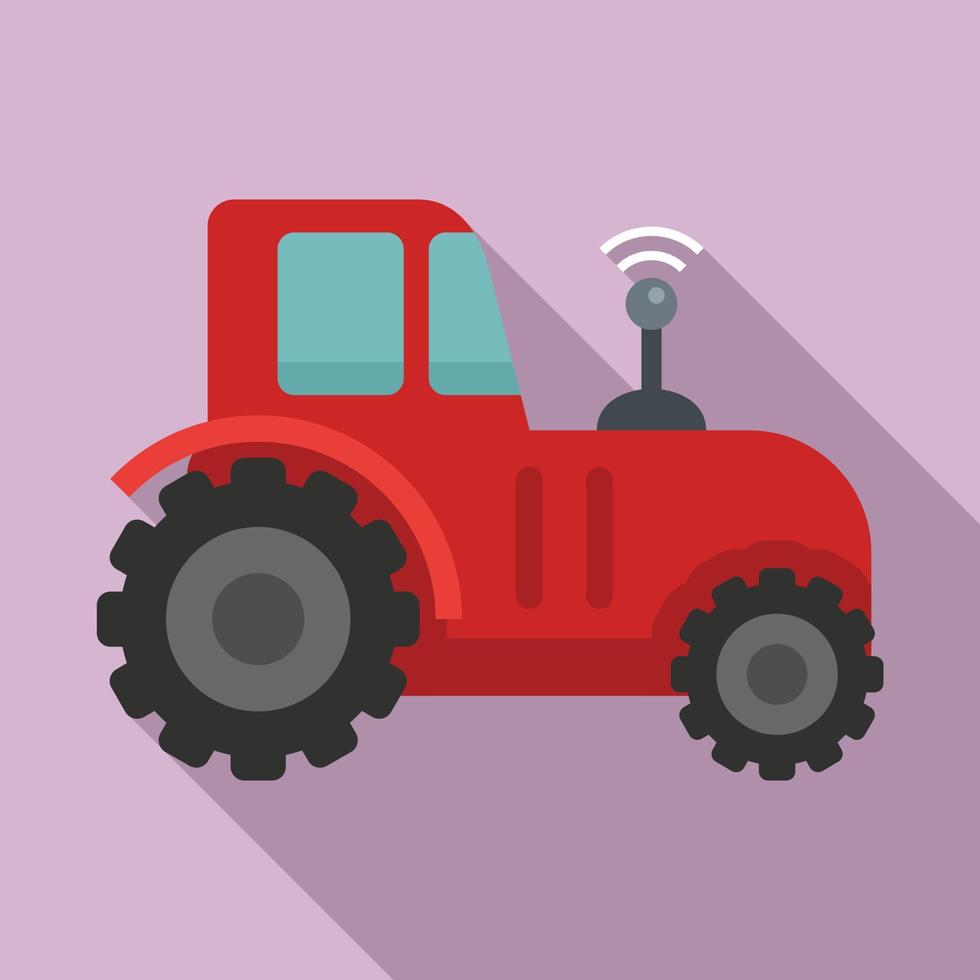 Autonomous tractor icon, flat style vector