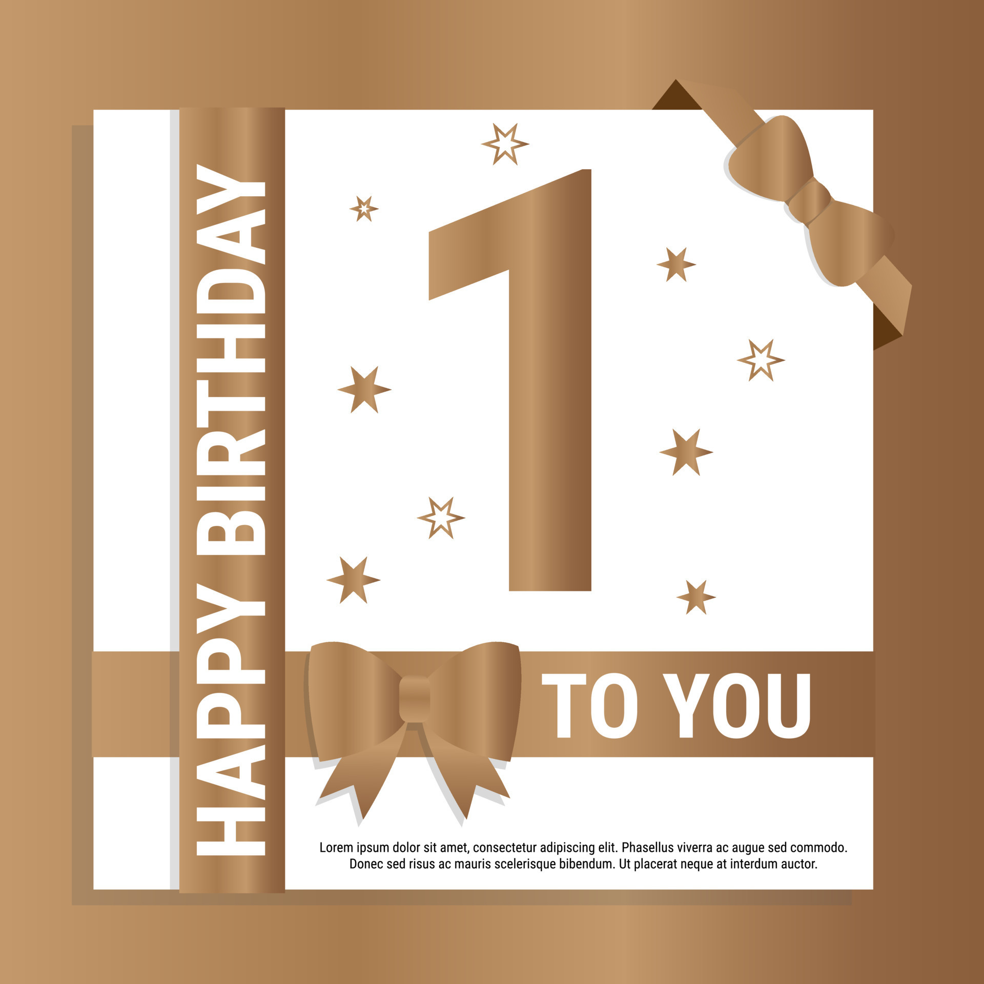 Happy 1st Birthday. Gold numerals and glittering gold ribbons. Festive  background. Decoration for party event, greeting card and invitation,  design template for birthday celebration. Eps10 Vector 14549458 Vector Art  at Vecteezy