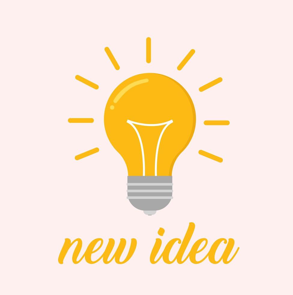 Light bulb icon. Energy and thinking symbol. Creative idea and inspiration concept. Vector illustration