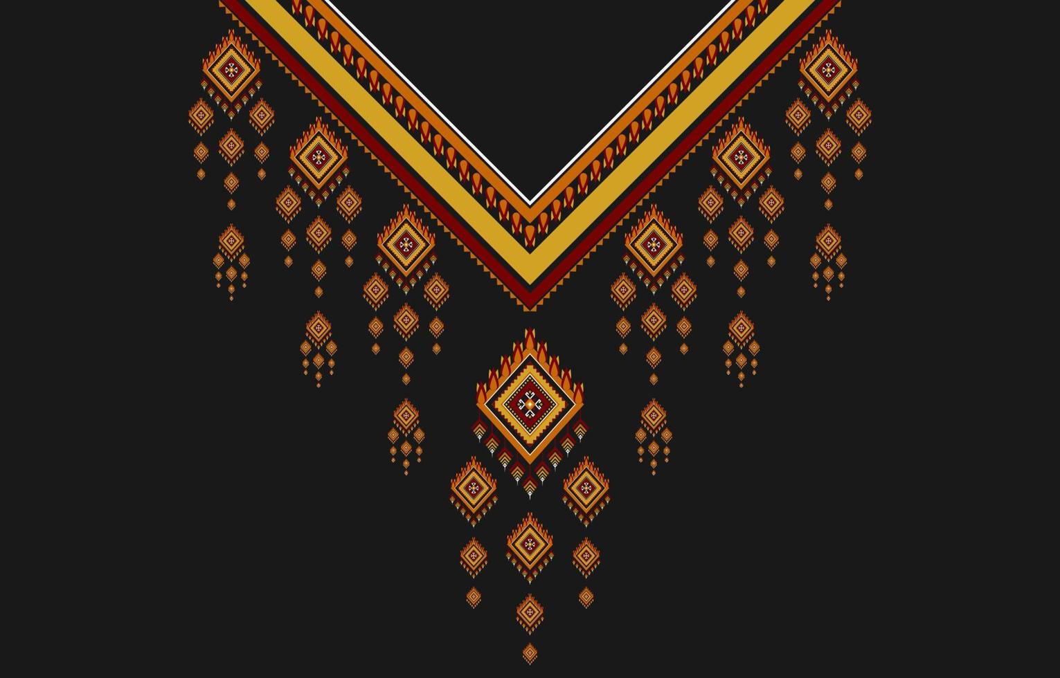 patrón oriental étnico geométrico tradicional. bordado de collar tribal. impresión de ornamento azteca. vector