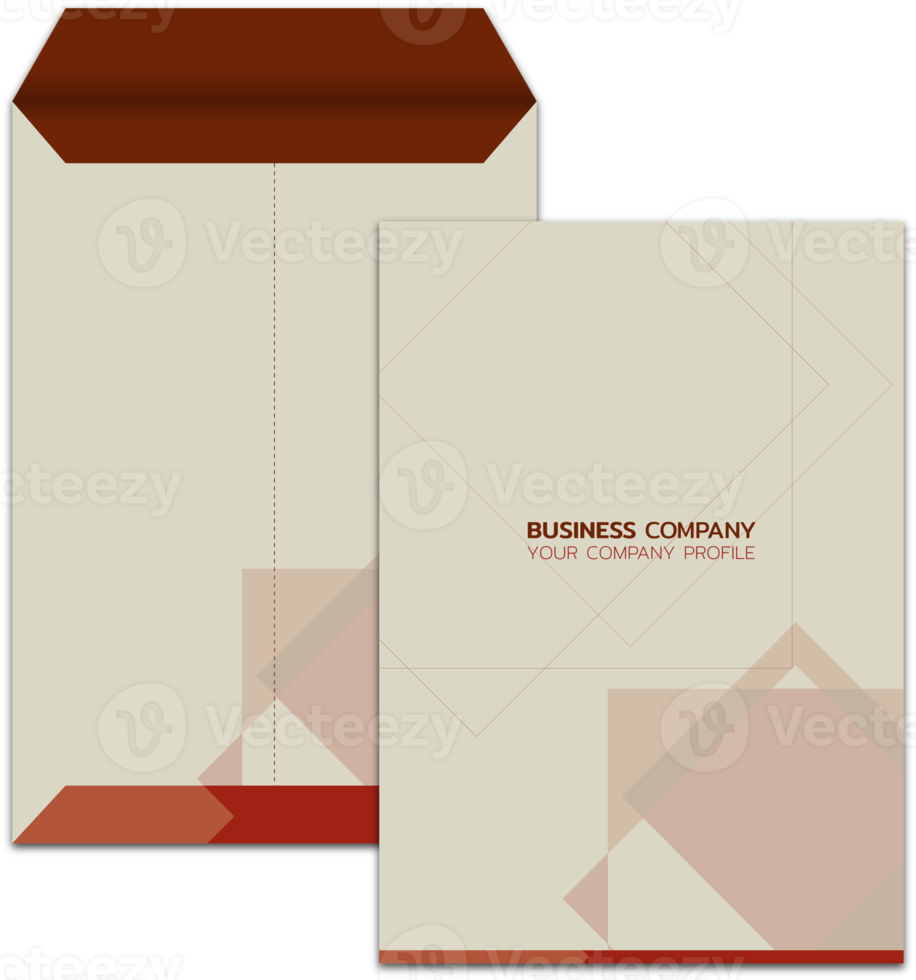Professional business stationery items set earth tone vintage color styles png illustration