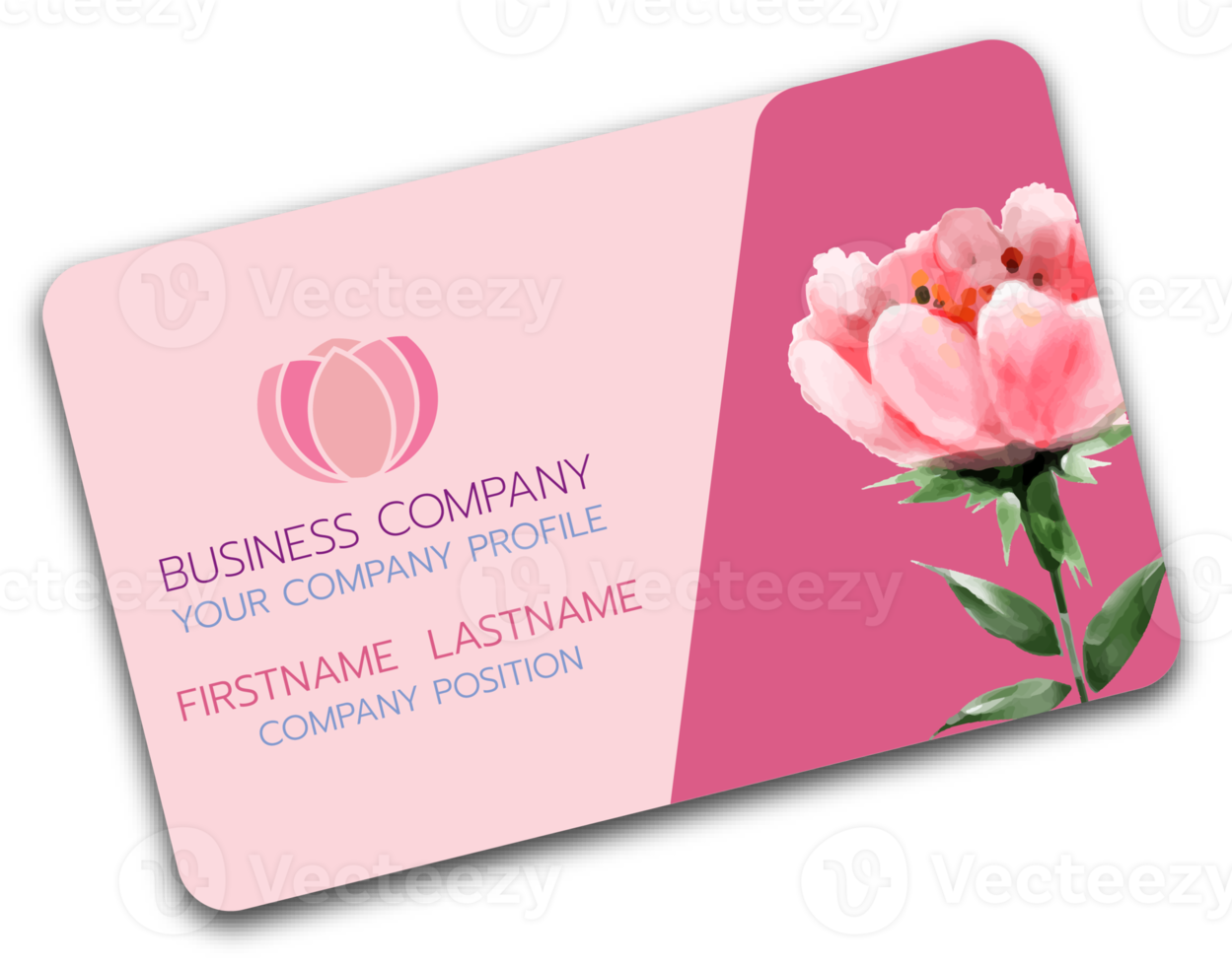 Professional love wedding business stationery items set flower color styles png illustration