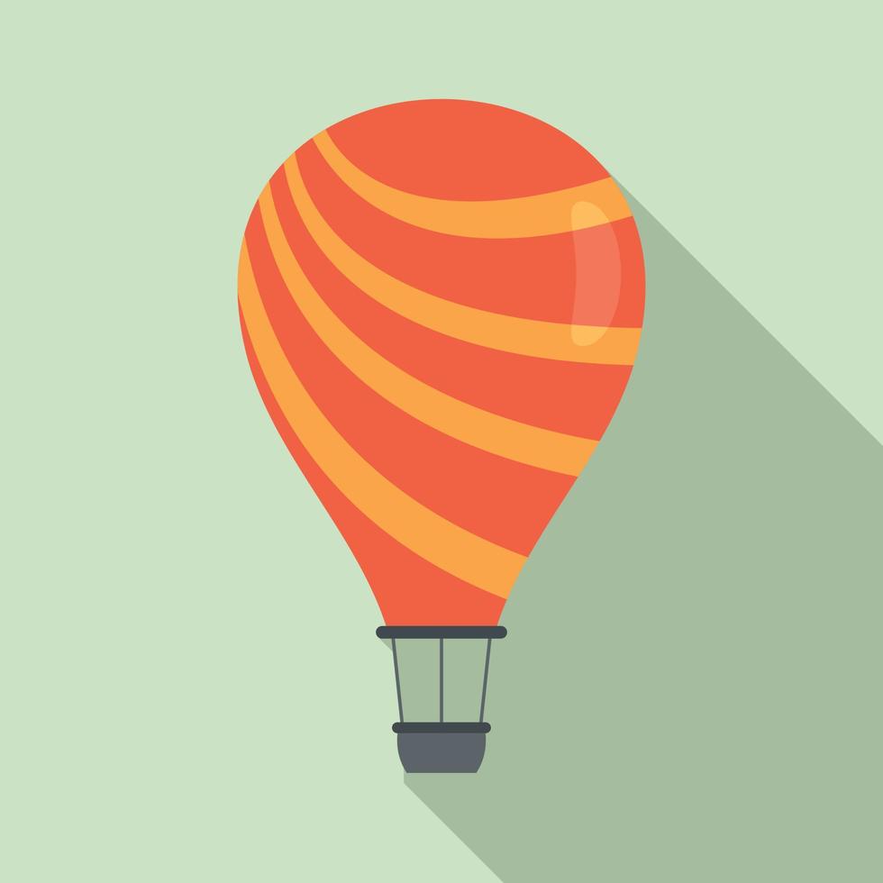 Fun air balloon icon, flat style vector