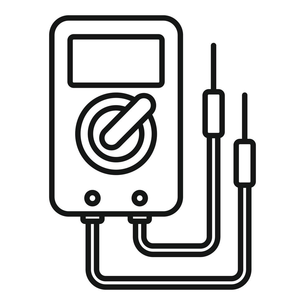 Voltage multimeter icon, outline style vector