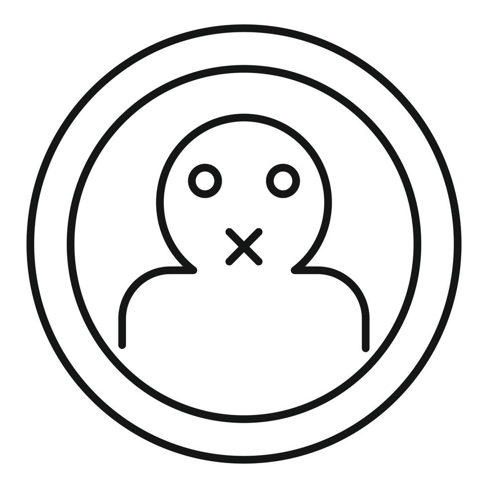 Keep silence icon, outline style vector