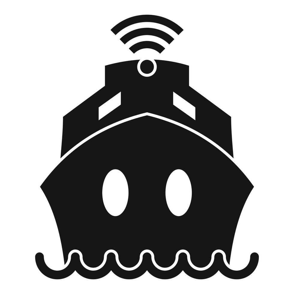 Cruise ship wifi icon, simple style vector
