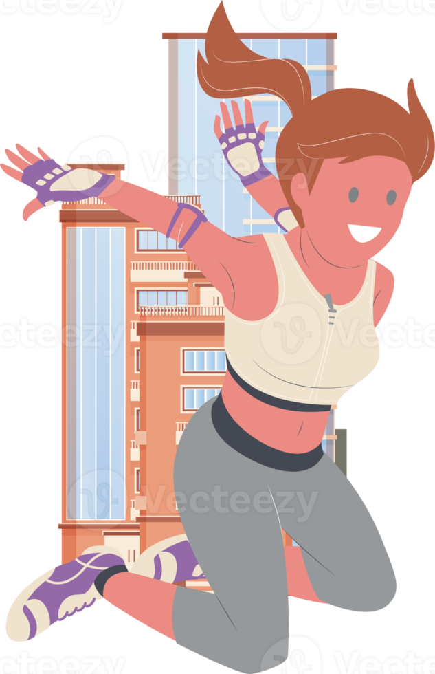 Extreme sports adventure lifestyles flat PNG illustration