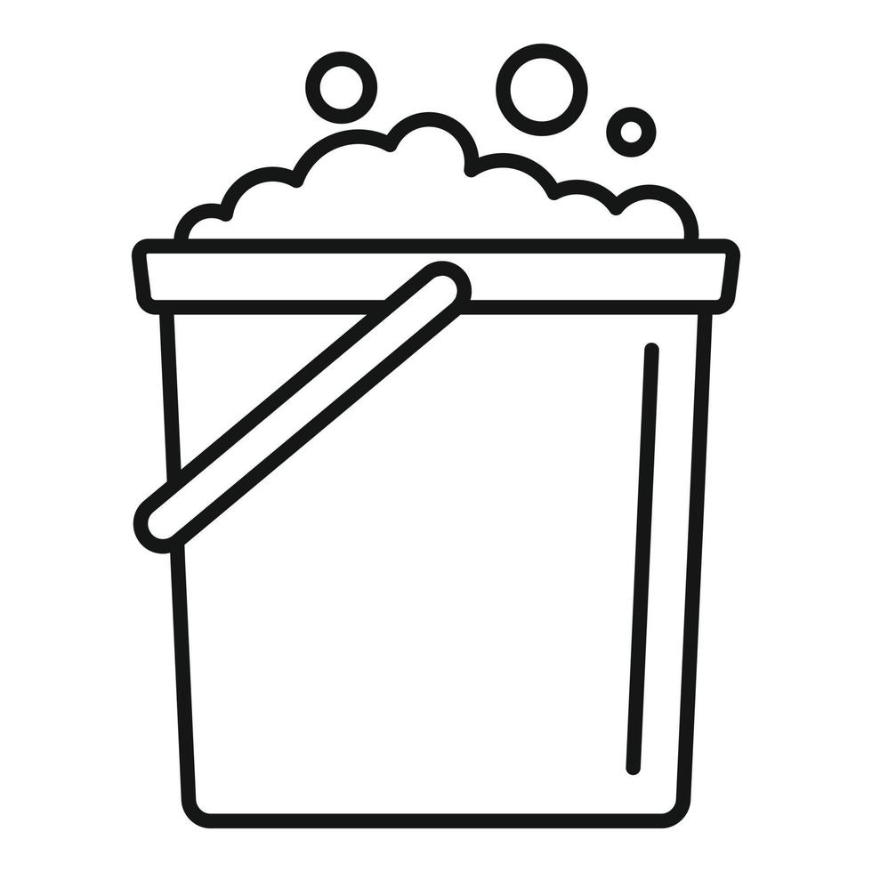 Foam bucket icon, outline style vector