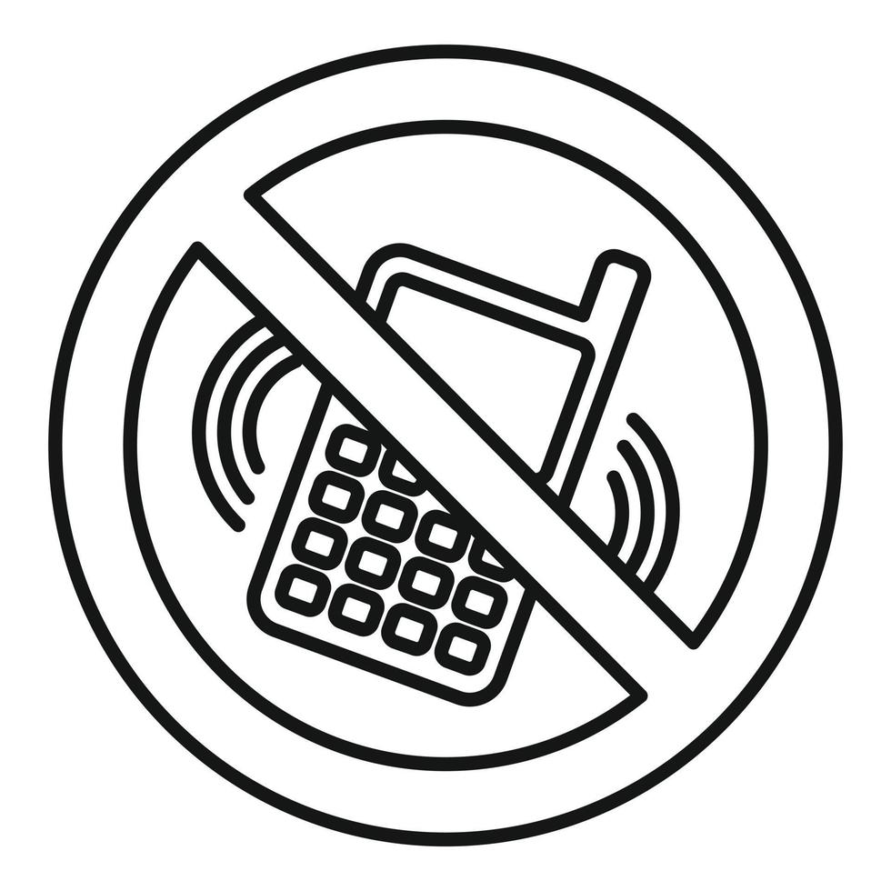 No smartphone ringing icon, outline style vector