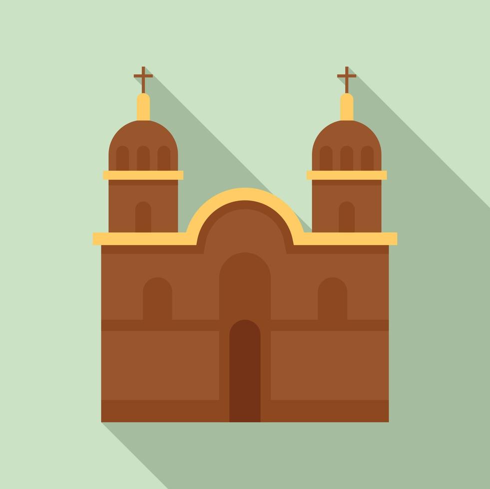 Peru church icon, flat style vector