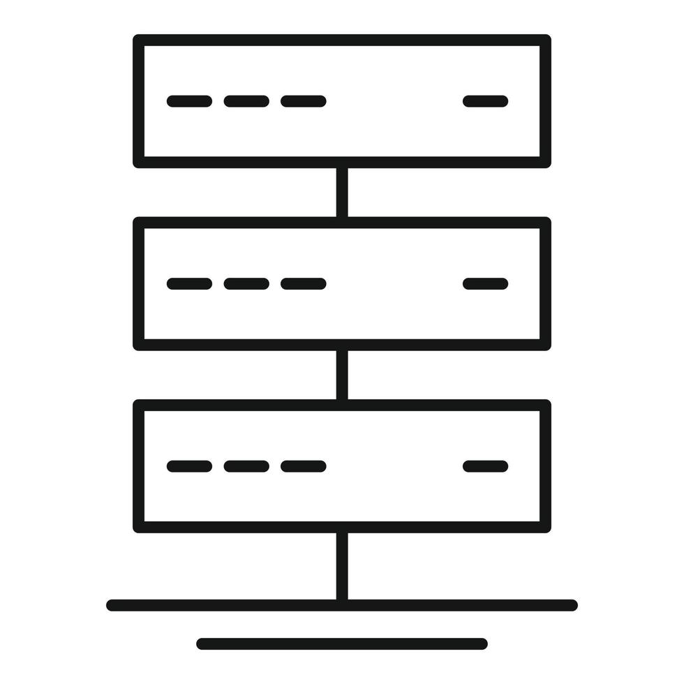 Server data room icon, outline style vector