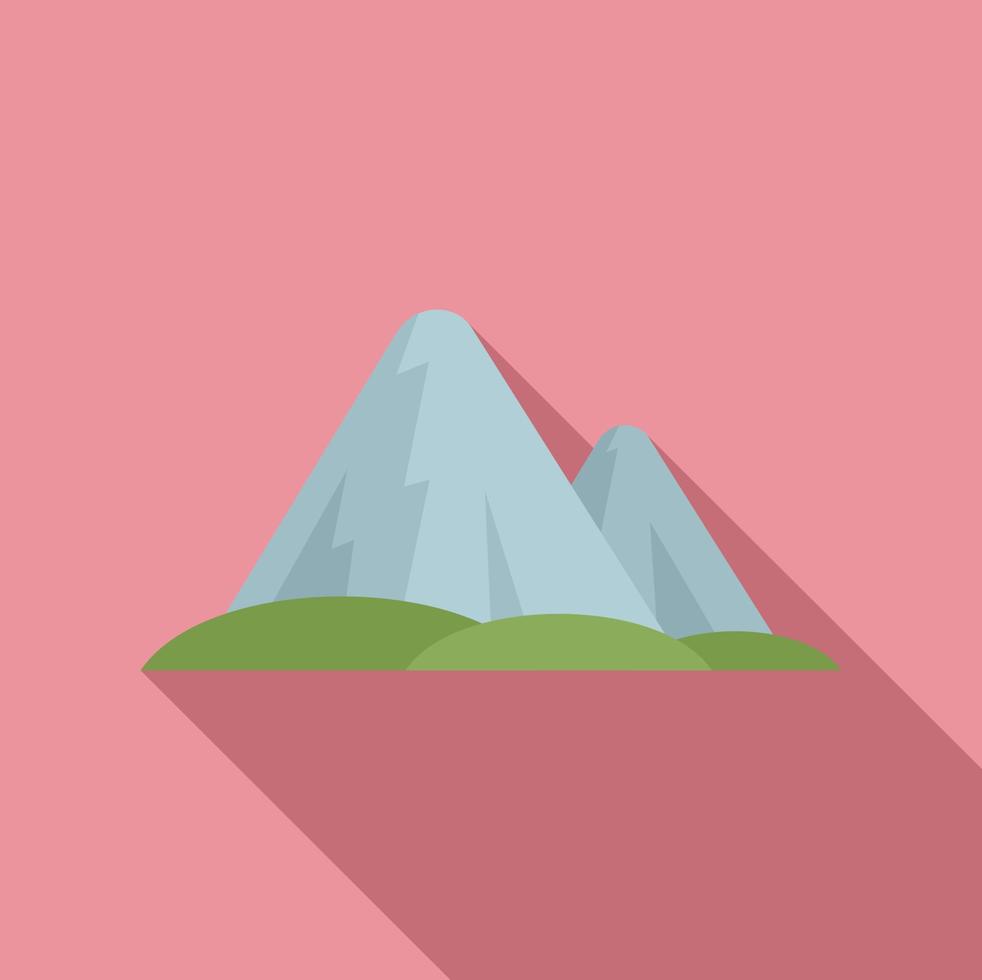 Sweden mountains icon, flat style vector