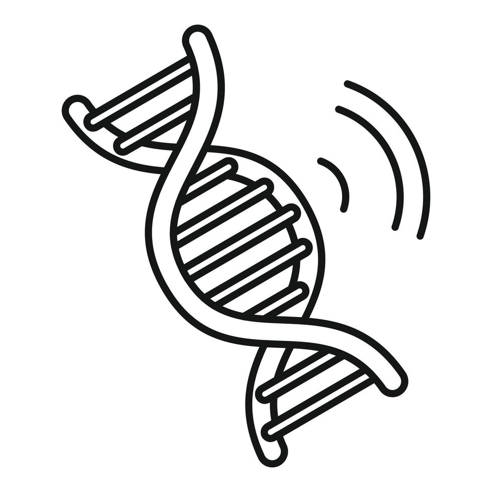 Dna authentication icon, outline style vector