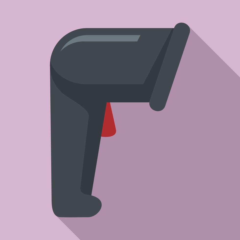 Market barcode scanner icon, flat style vector