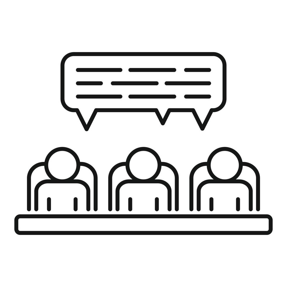 Speaking cooperation icon, outline style vector