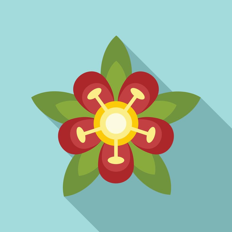 Brazil flower icon, flat style vector