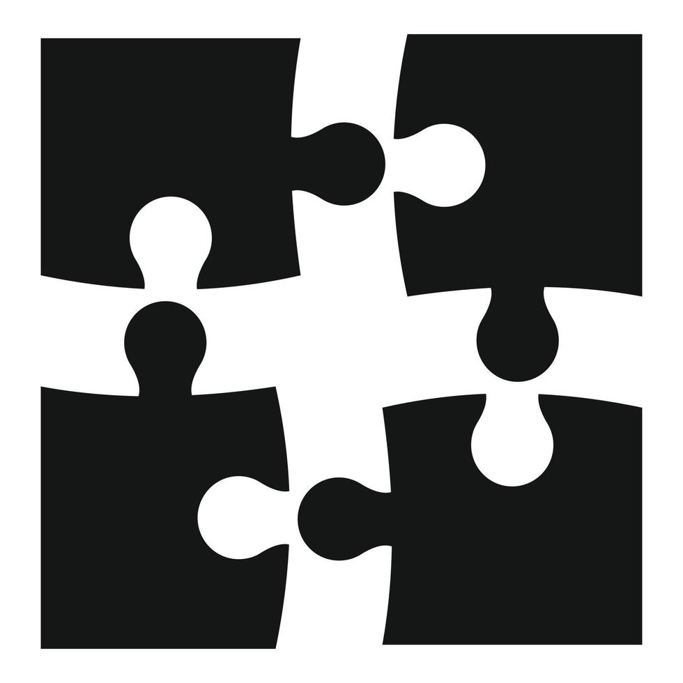 Step puzzle icon, simple style vector