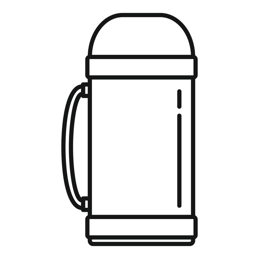 Aluminium vacuum bottle icon, outline style vector