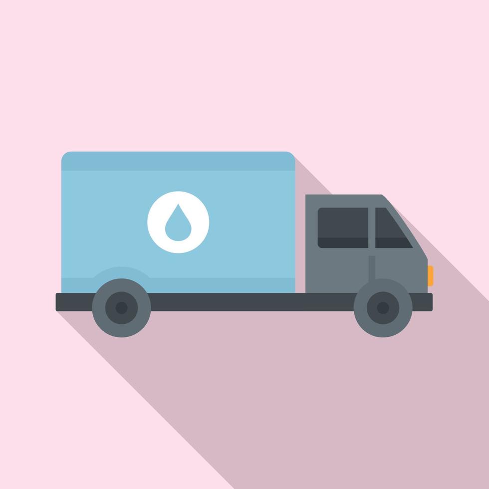 Milk delivery truck icon, flat style vector