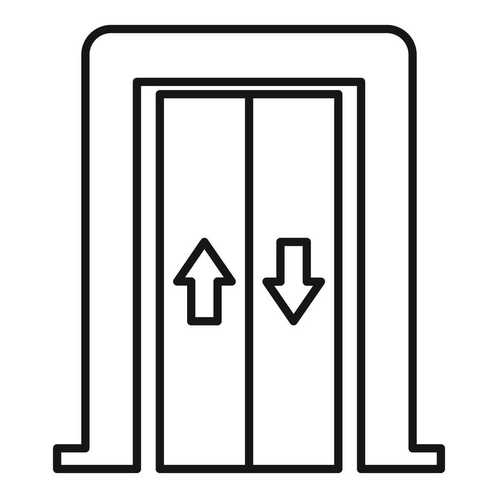 Bell elevator icon, outline style vector