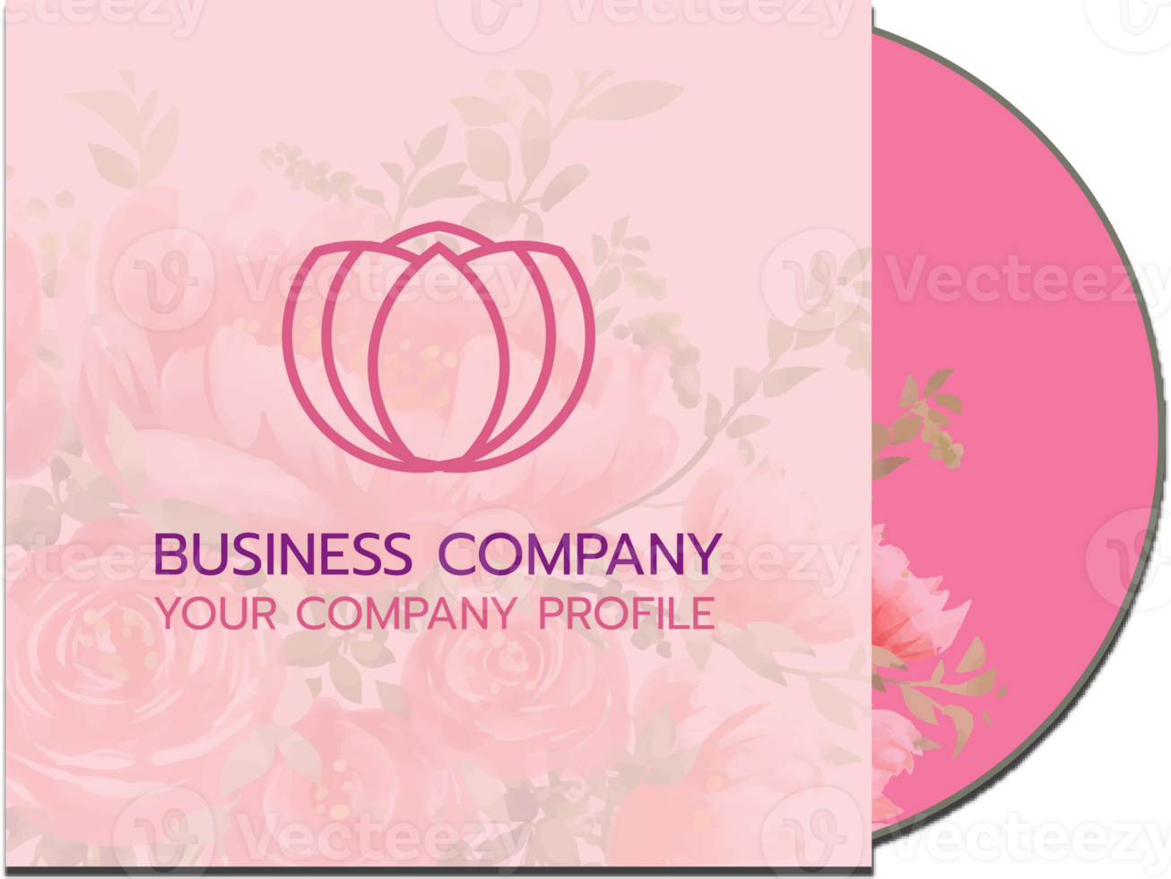 Professional love wedding business stationery items set flower color styles png illustration