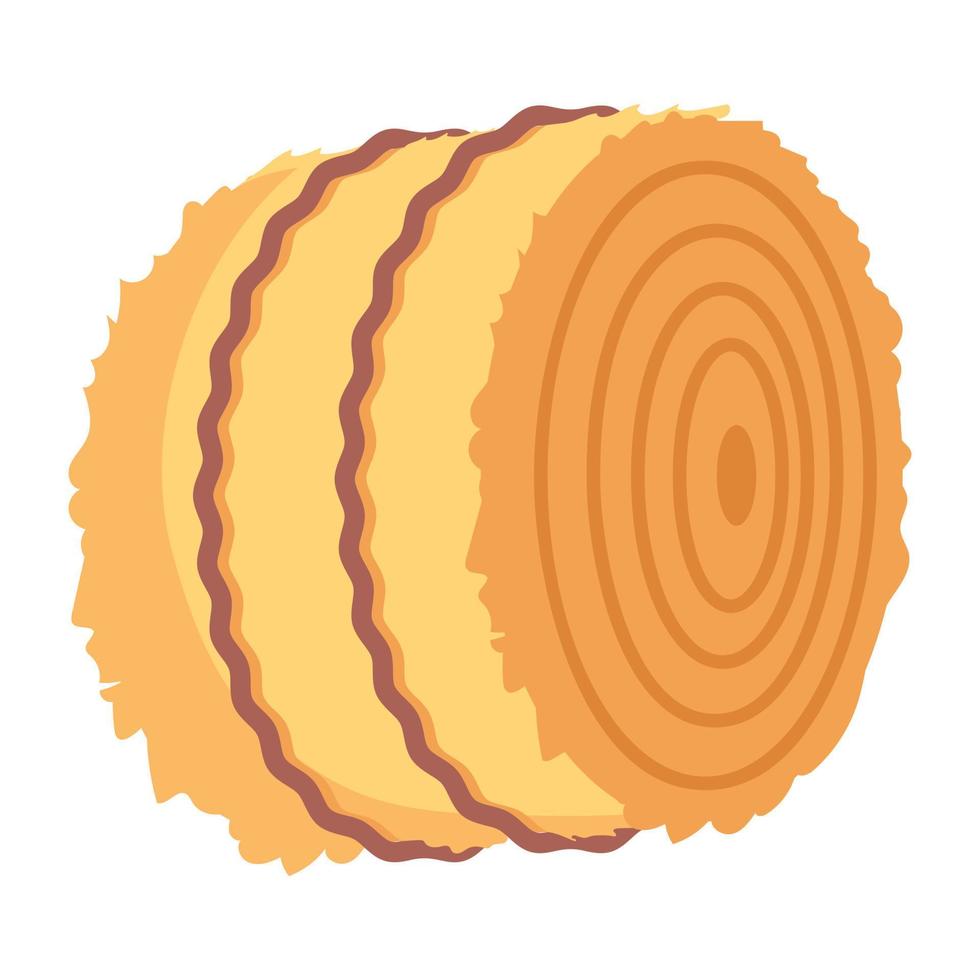 A unique 2d icon of hay roll vector