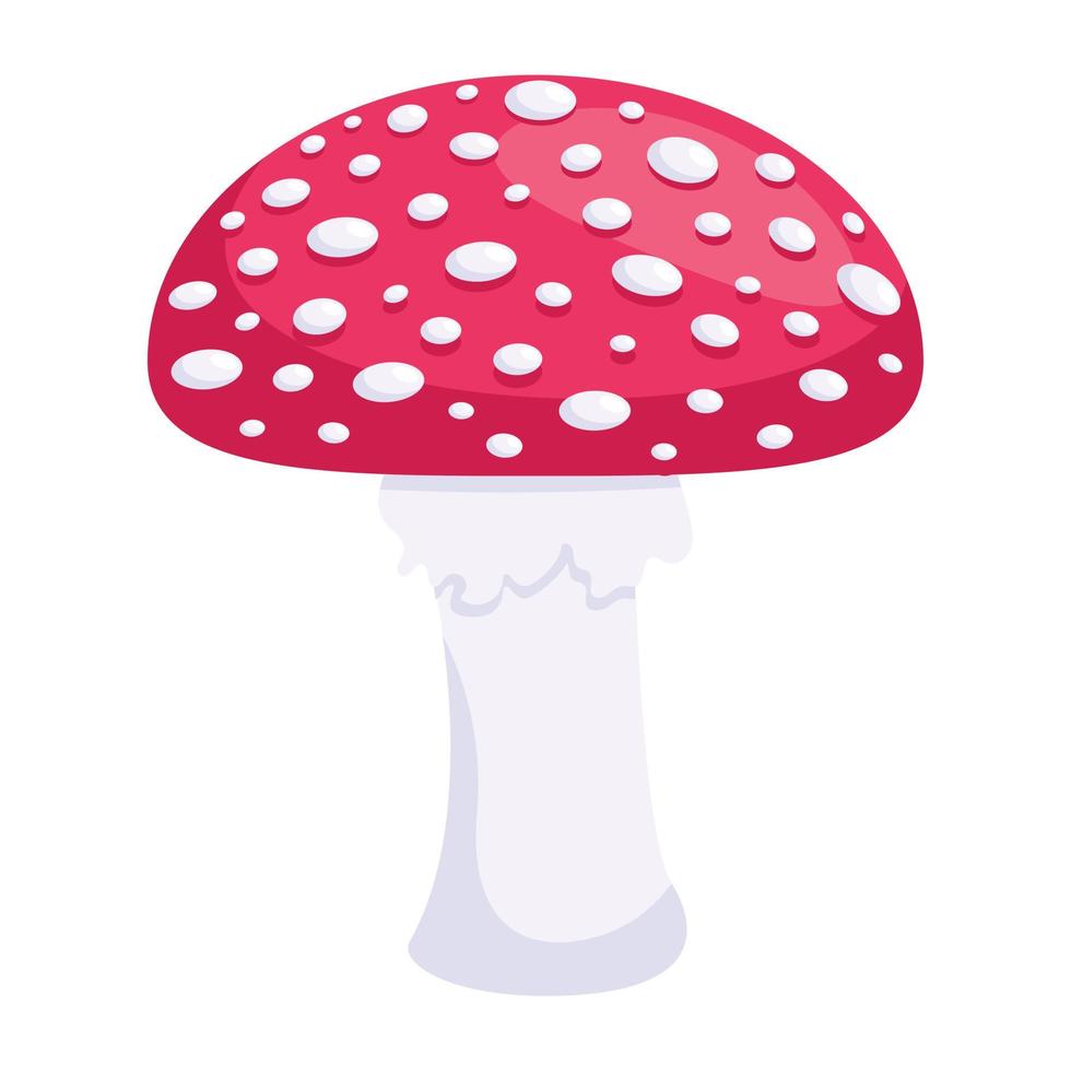 An editable 2d icon of mushroom vector