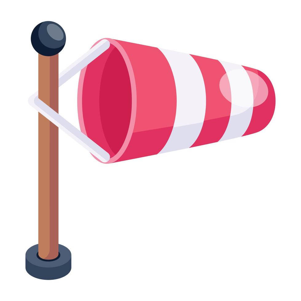 A 2d icon design of windsock vector